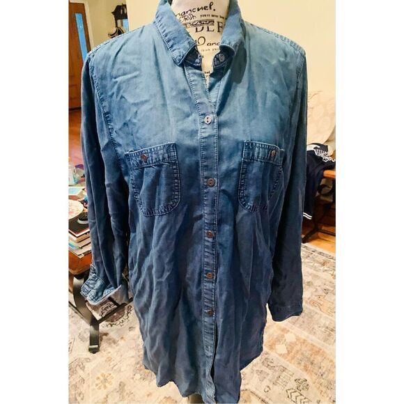 J Jill Denim Button Down Shirt - Picture 1 of 6